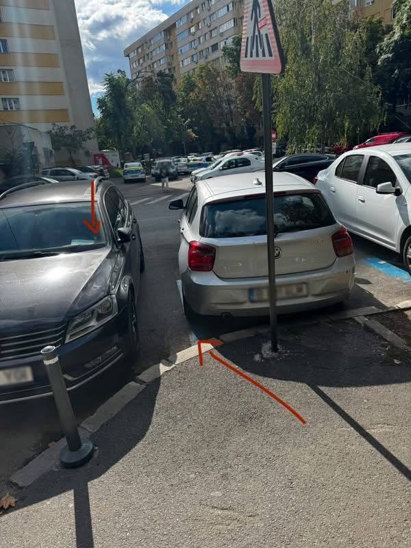Distanța dintre trecere și primul loc de parcare amenajat